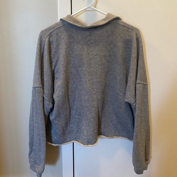 BD Grey Cropped Polo Sweater - Picture 3 of 3
